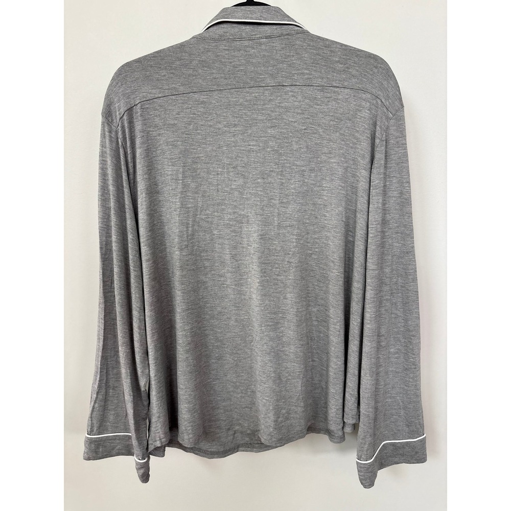 Cozy Earth Women XL Gray Bamboo Long Sleeve Pajama Top Button Down Sleep Shirt - Picture 3 of 9